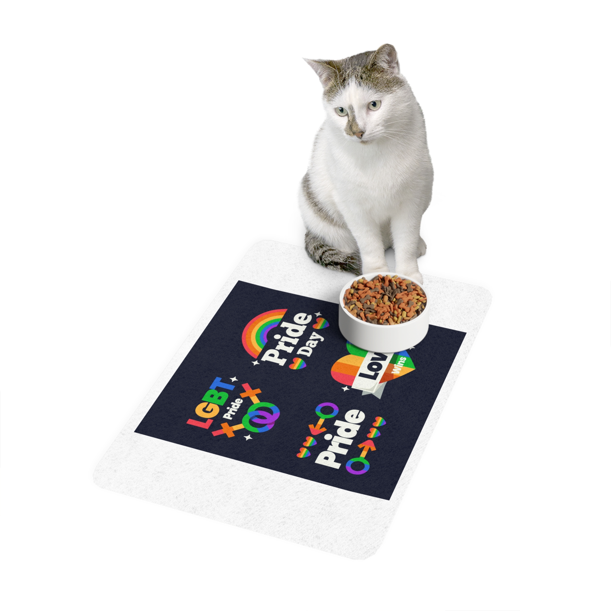 Flat Pride Day Badge Collection 3 Pet Food Mat 12x18 - Image 3