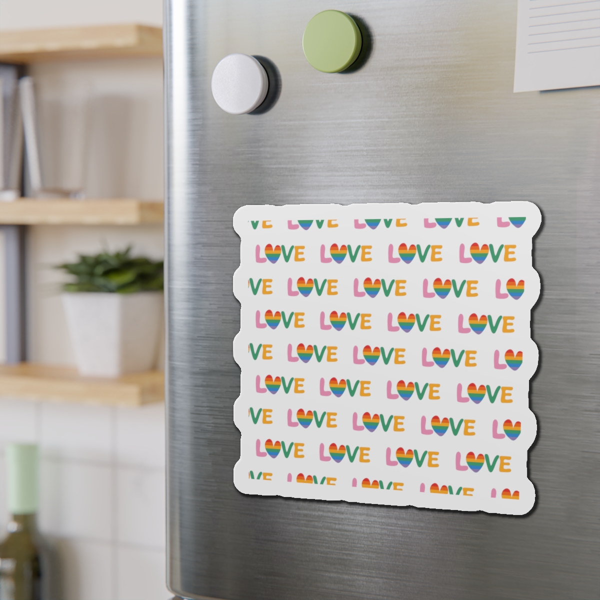 Rainbow Love Lettering Seamless Pattern Happy Pride Minimalistic Background With Simple Text Die Cut Magnets - Image 15