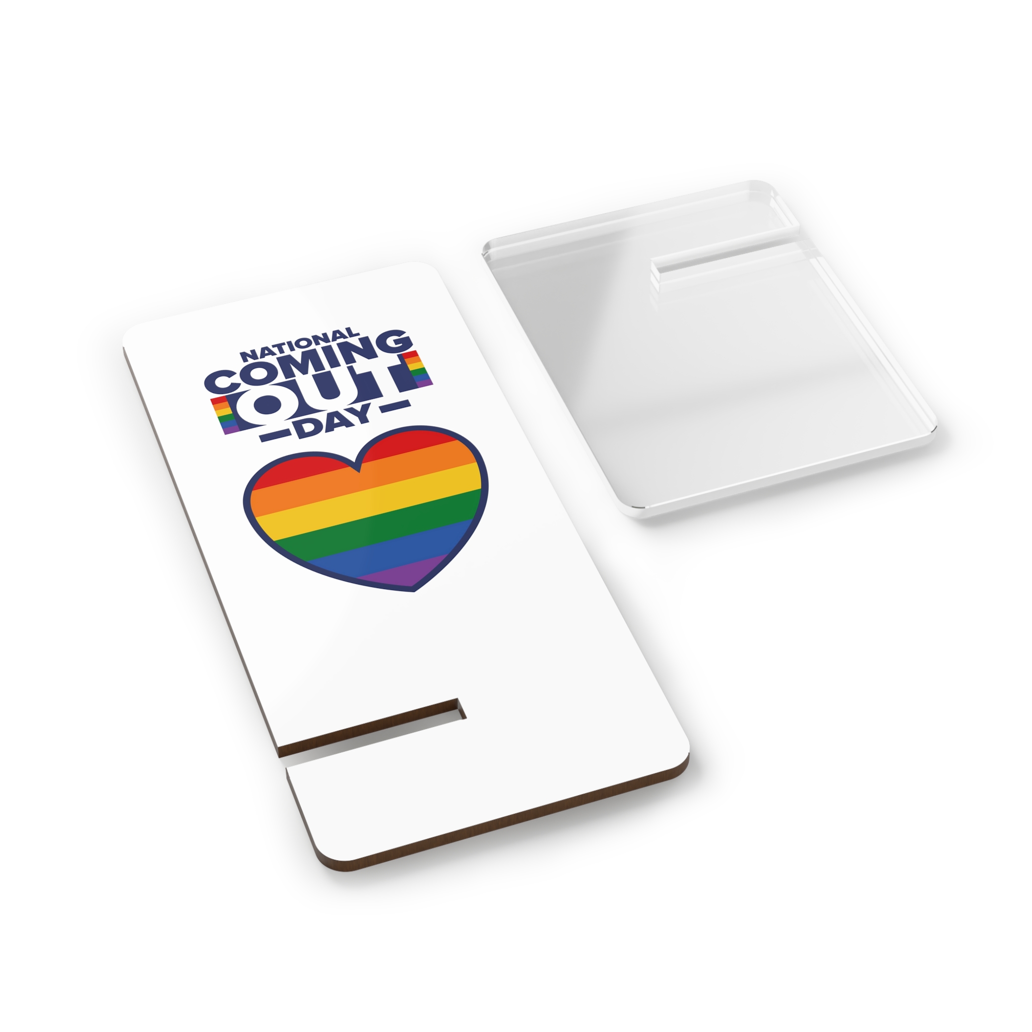 Coming Out Day Pride Month Lgbt Rainbow Flag Diversity Equality Free Love Vector Poster Mobile Display Stand For Smartphones - Image 2