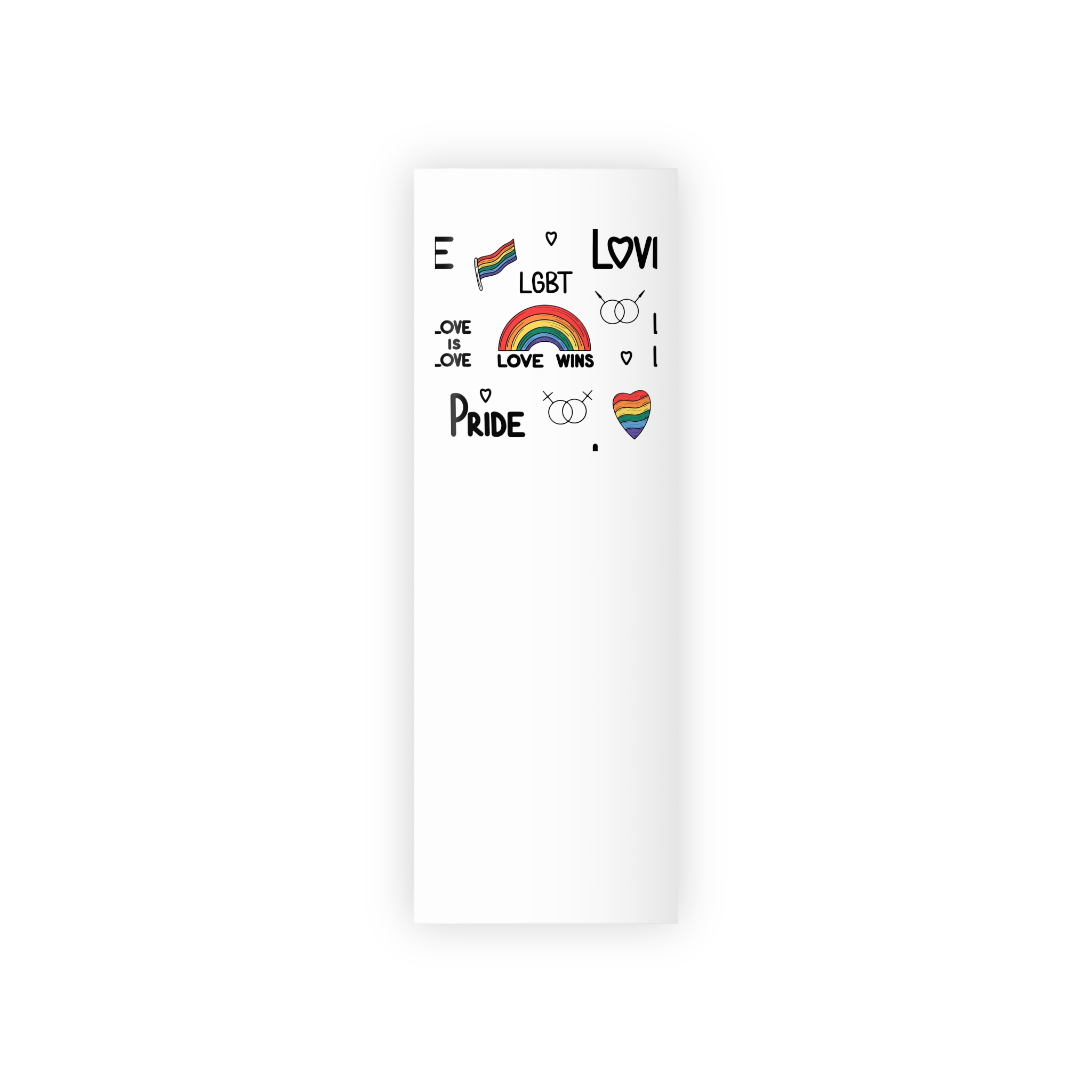 Lgbtq Pride Seamless Illustration Rainbow Hearts Love Symbols Gift Wrapping Paper Rolls 1pc - Image 5