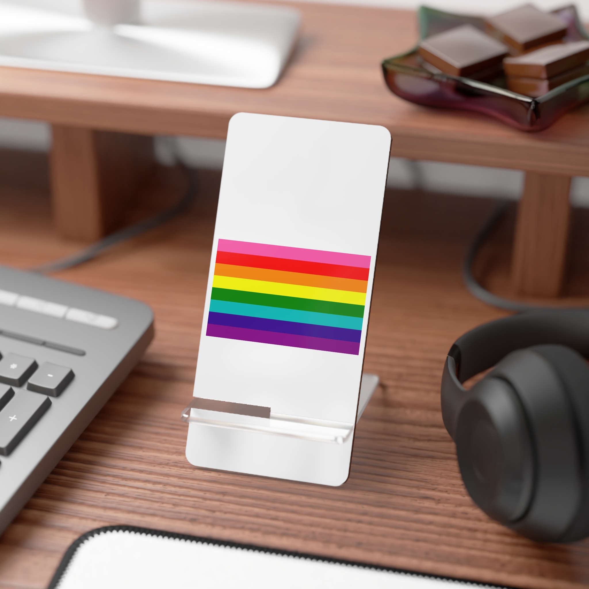 Gay Flag Rainbow Lgbt Pride Flag Global Symbol Equality Diversity Lgbtq Rights Love Acceptance Publi(1) Mobile Display Stand For Smartphones - Image 3