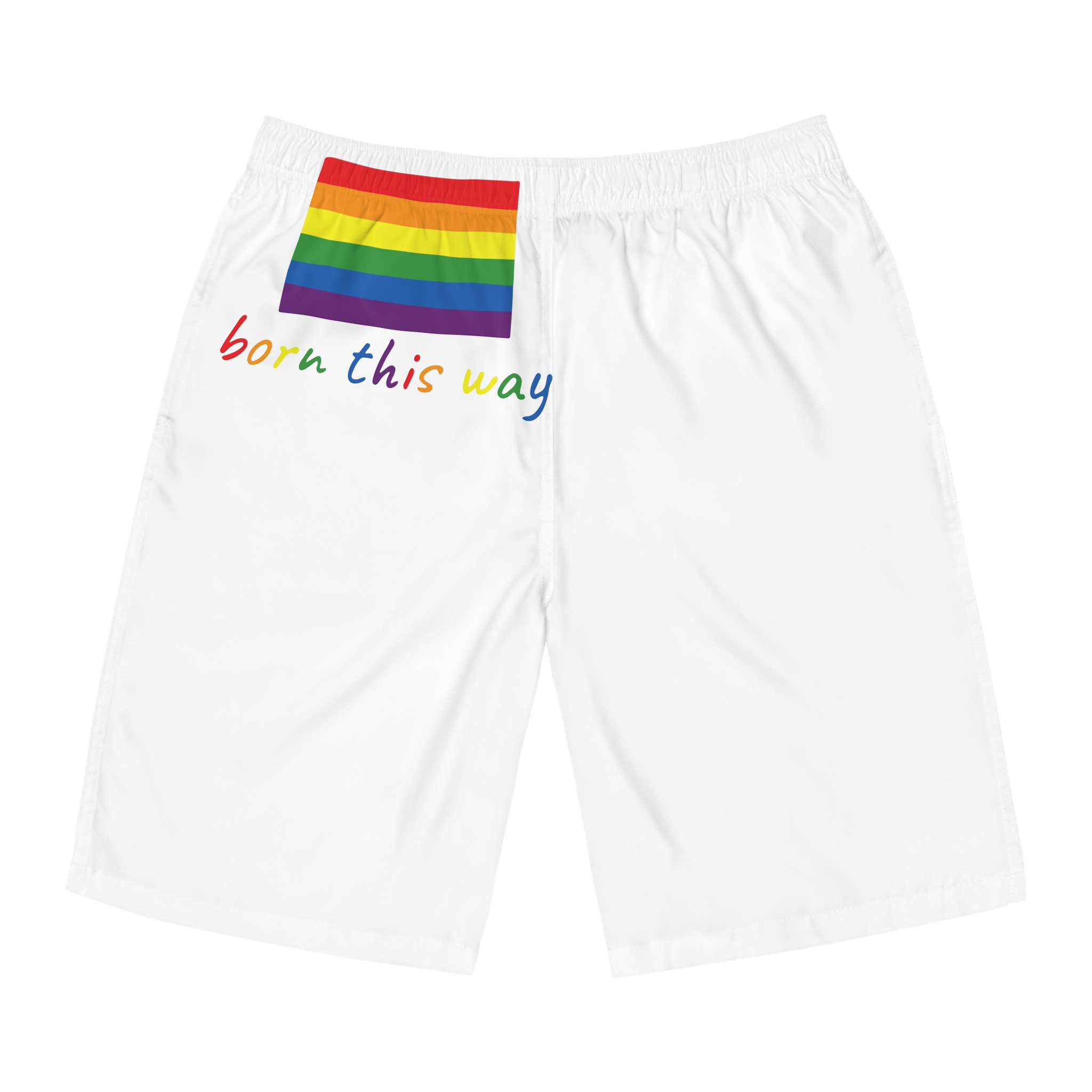 Colorful Gay Pride Flag Happy Pride Day Lgbtq Community Pride Month Vector Hand Drawn Doodle Posters Stickers Logo Cards(1) Mens Board Shorts Aop