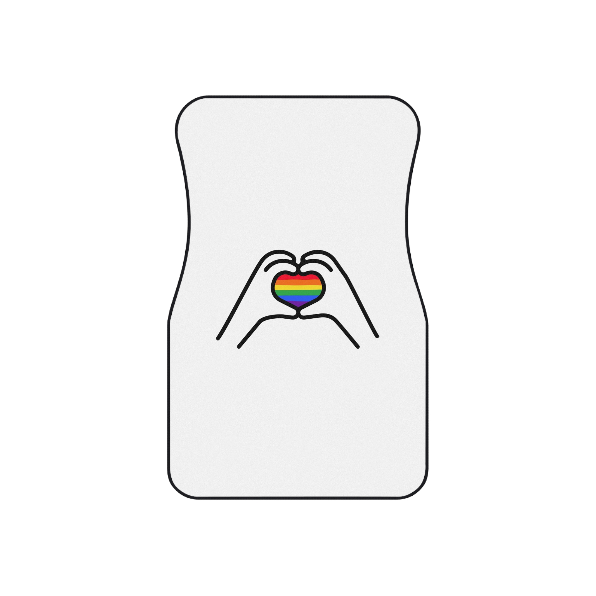 Lgbt Concept Heart Colors Lgbtq Flag Love Is Love Shape Heart Icon Lgbt Car Mats Set Of 4 - Image 2