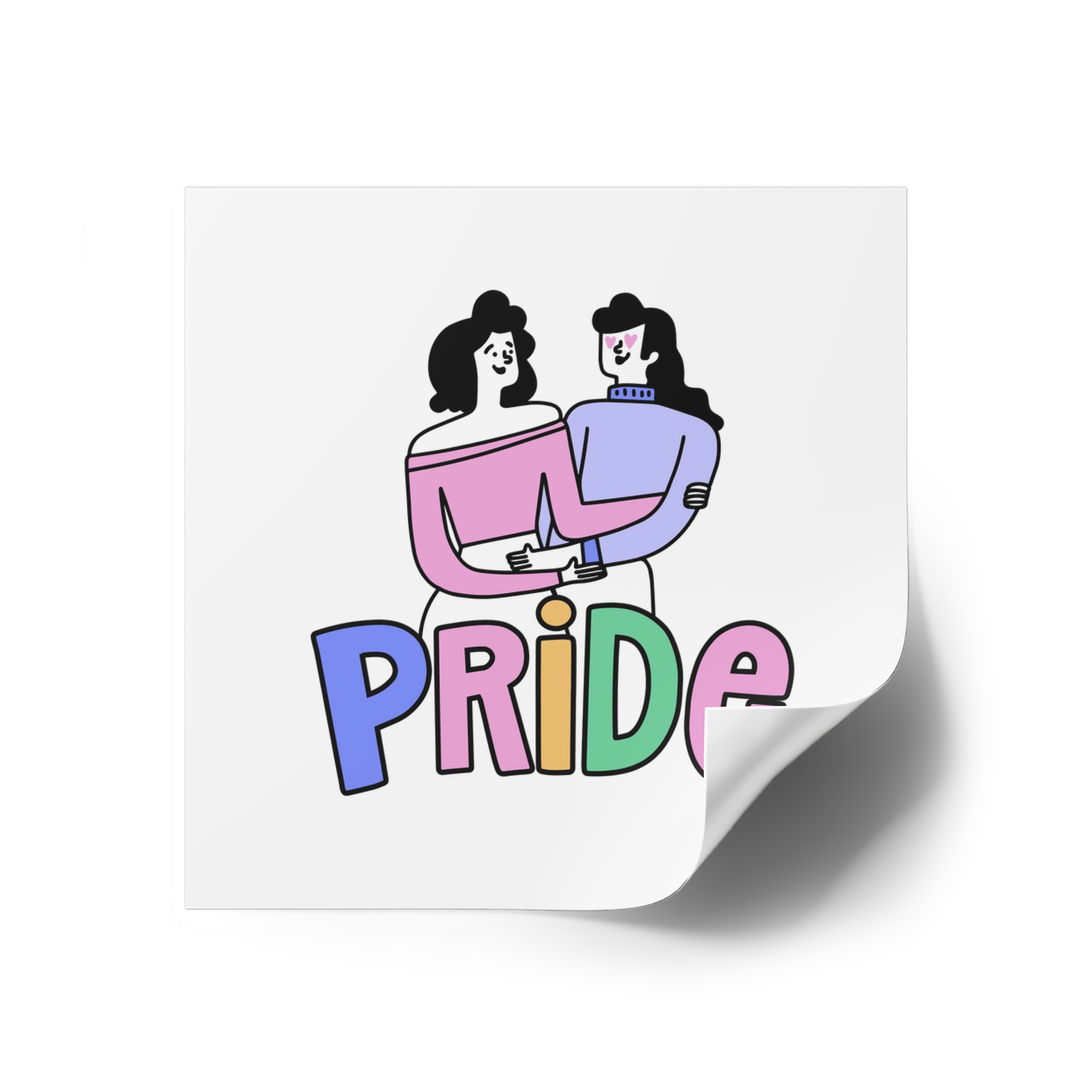 Pride Day Lettering Laminate Stickers Square - Image 26