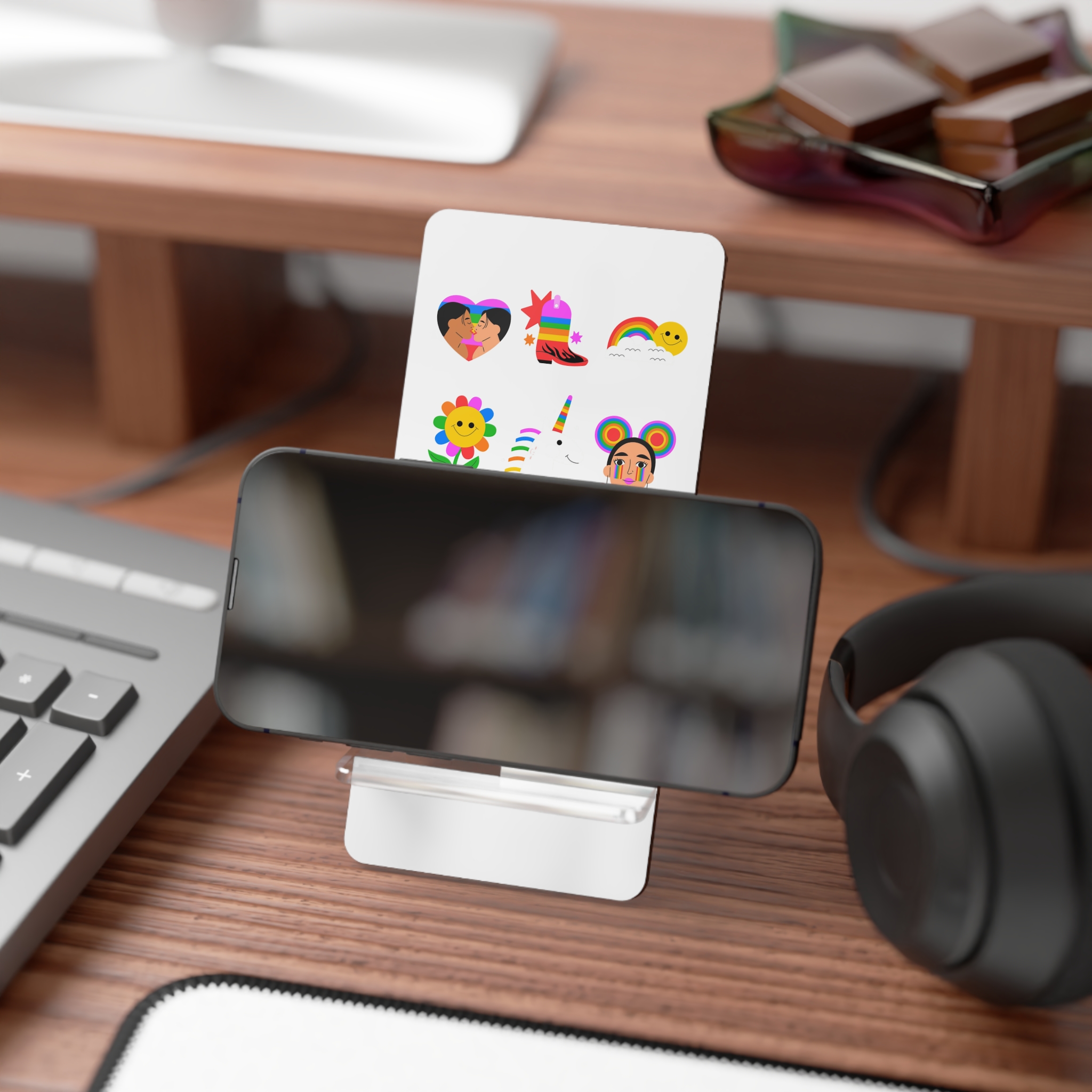 Flat Design Elements Collection Pride Month Celebration Mobile Display Stand For Smartphones - Image 4