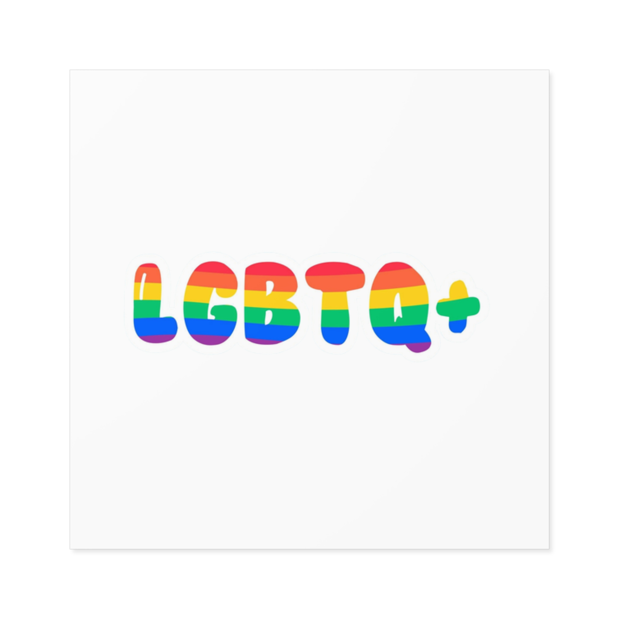 Pride Rainbow Lettering Text Writing Pattern Freedom Love Heart Homo Colors Flag Parade Lgbtq Flag W Laminate Stickers Square - Image 13