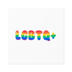 Pride Rainbow Lettering Text Writing Pattern Freedom Love Heart Homo Colors Flag Parade Lgbtq Flag W Laminate Stickers Square