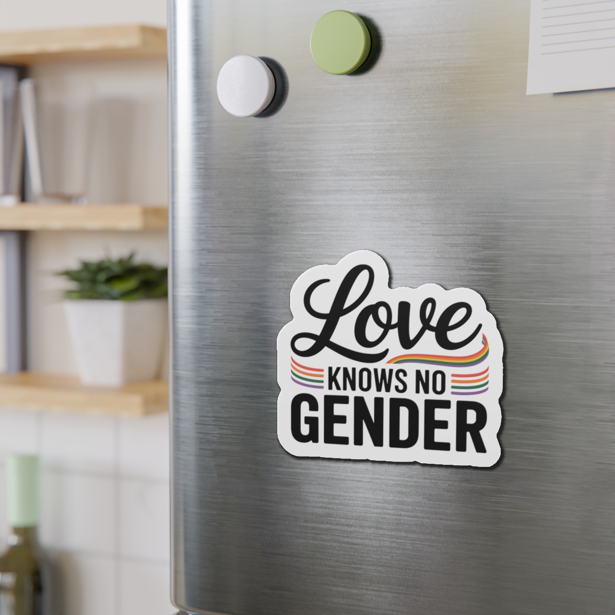 Love Knows No Gender T Shirt Design Isolated White Background 2 Die Cut Magnets - Image 12