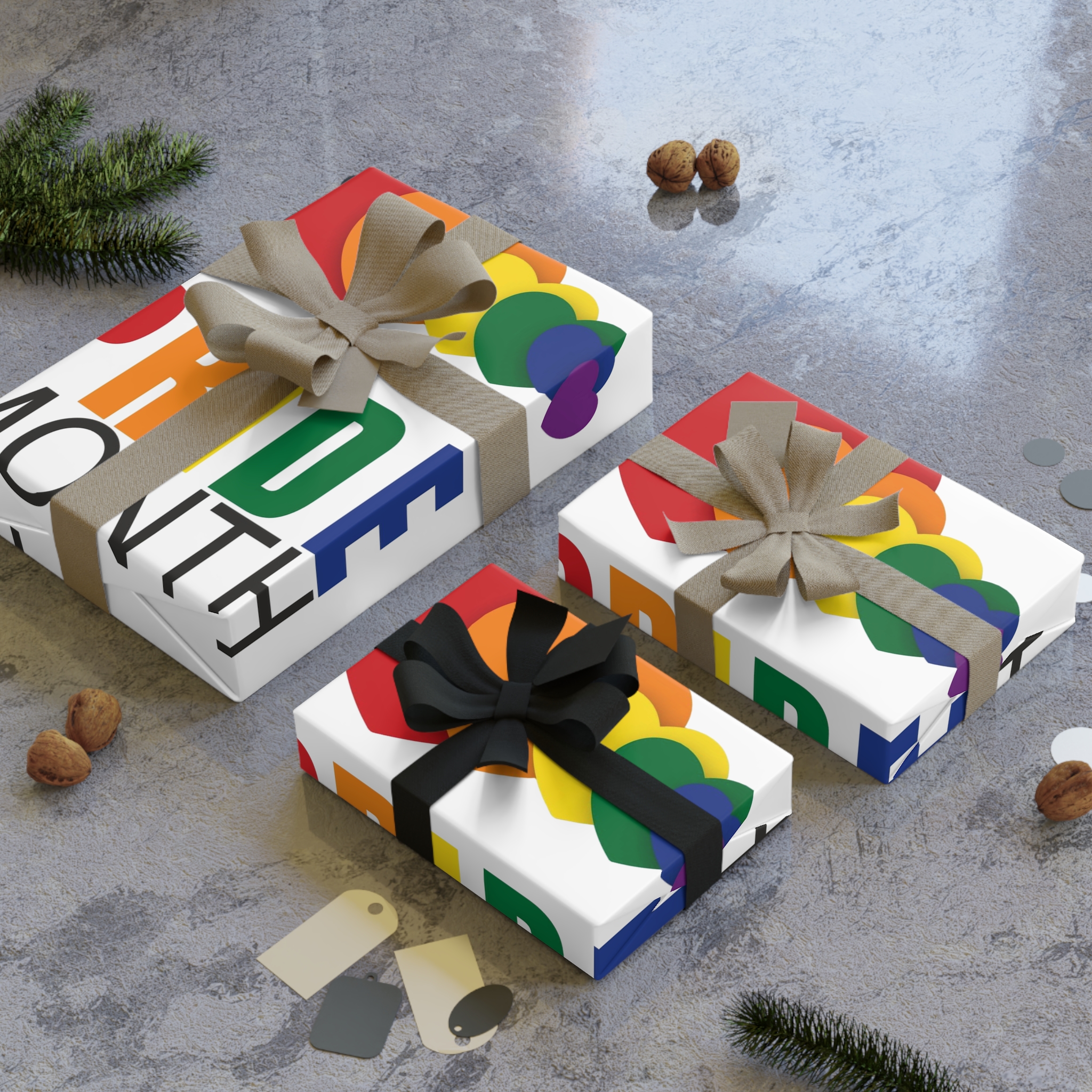Happy Pride Month Greetings Red Orange Blue Colourful Background Social Media Design Banner Free Vector Gift Wrapping Paper Rolls 1pc - Image 4