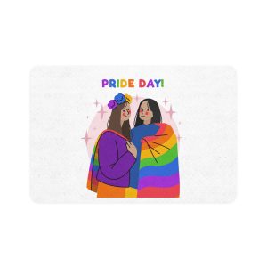 Hand Drawn Pride Day Illustration Pet Food Mat 12x18