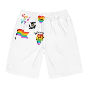 Pride Day Badges With Flag Collection Mens Board Shorts Aop