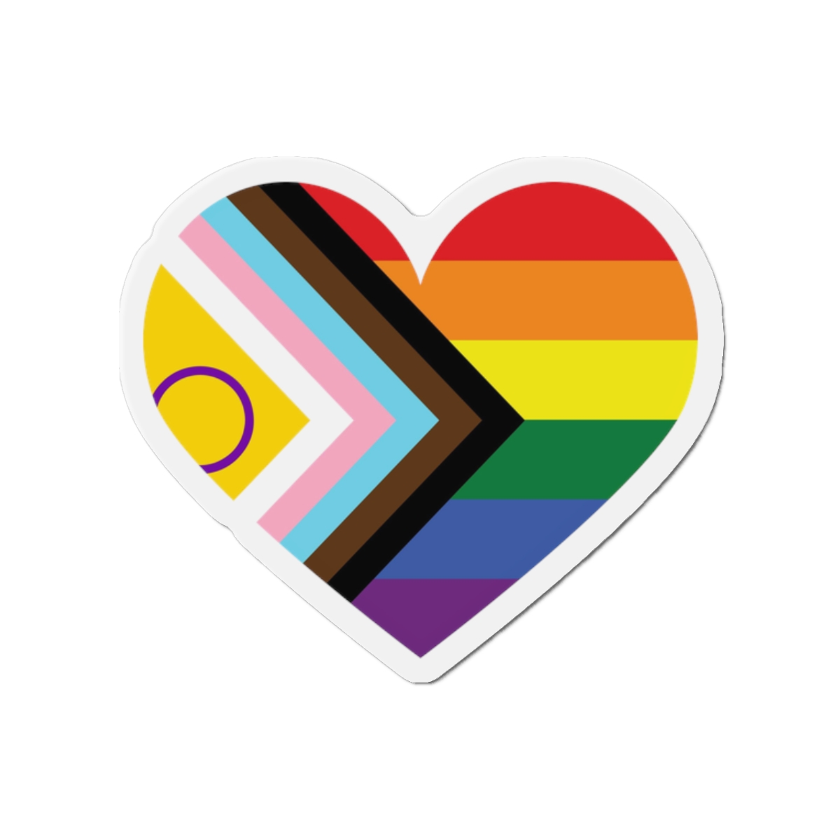 Heart With Rainbow Colored Heart Die Cut Magnets
