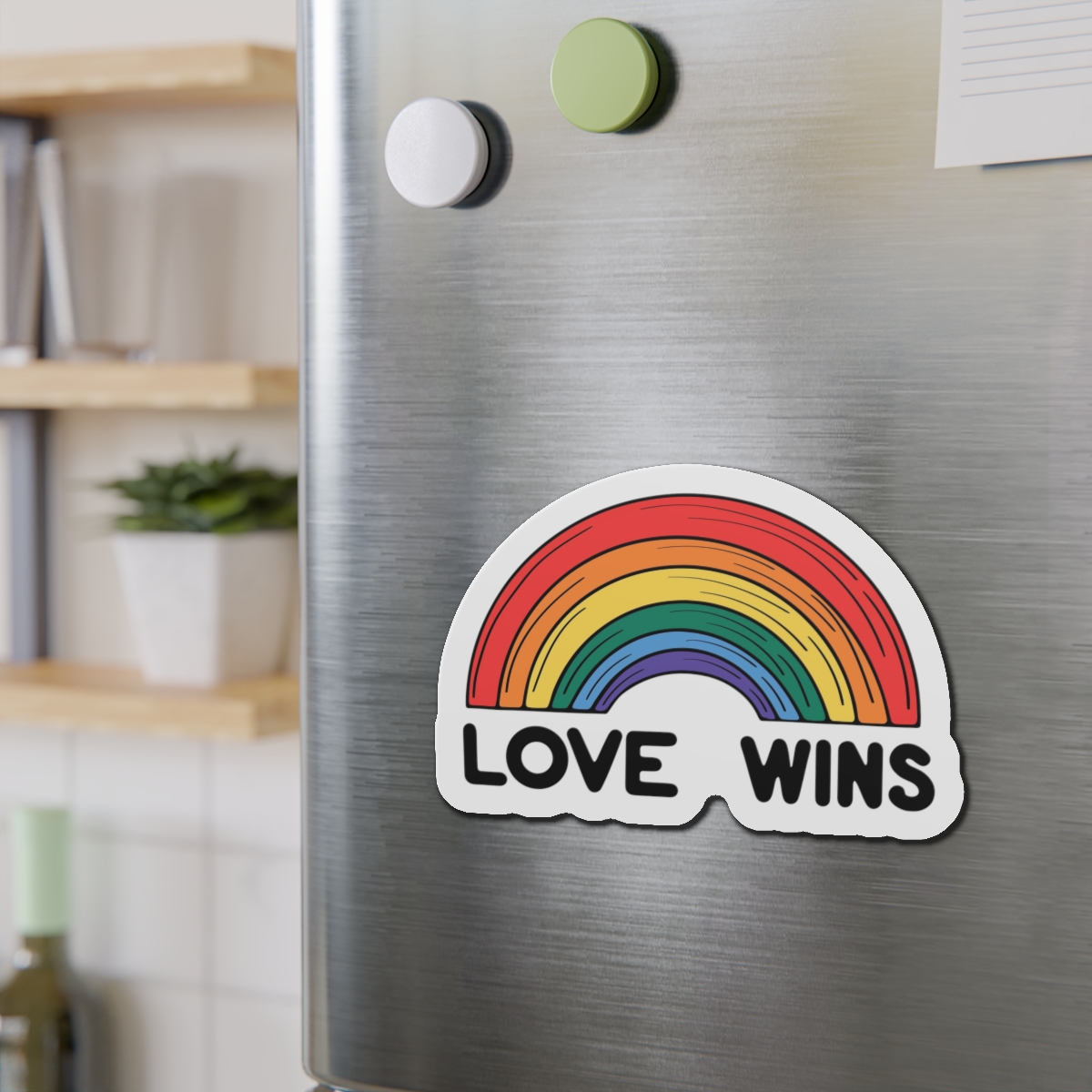 Love Wins Rainbow Pride Illustration Die Cut Magnets - Image 15
