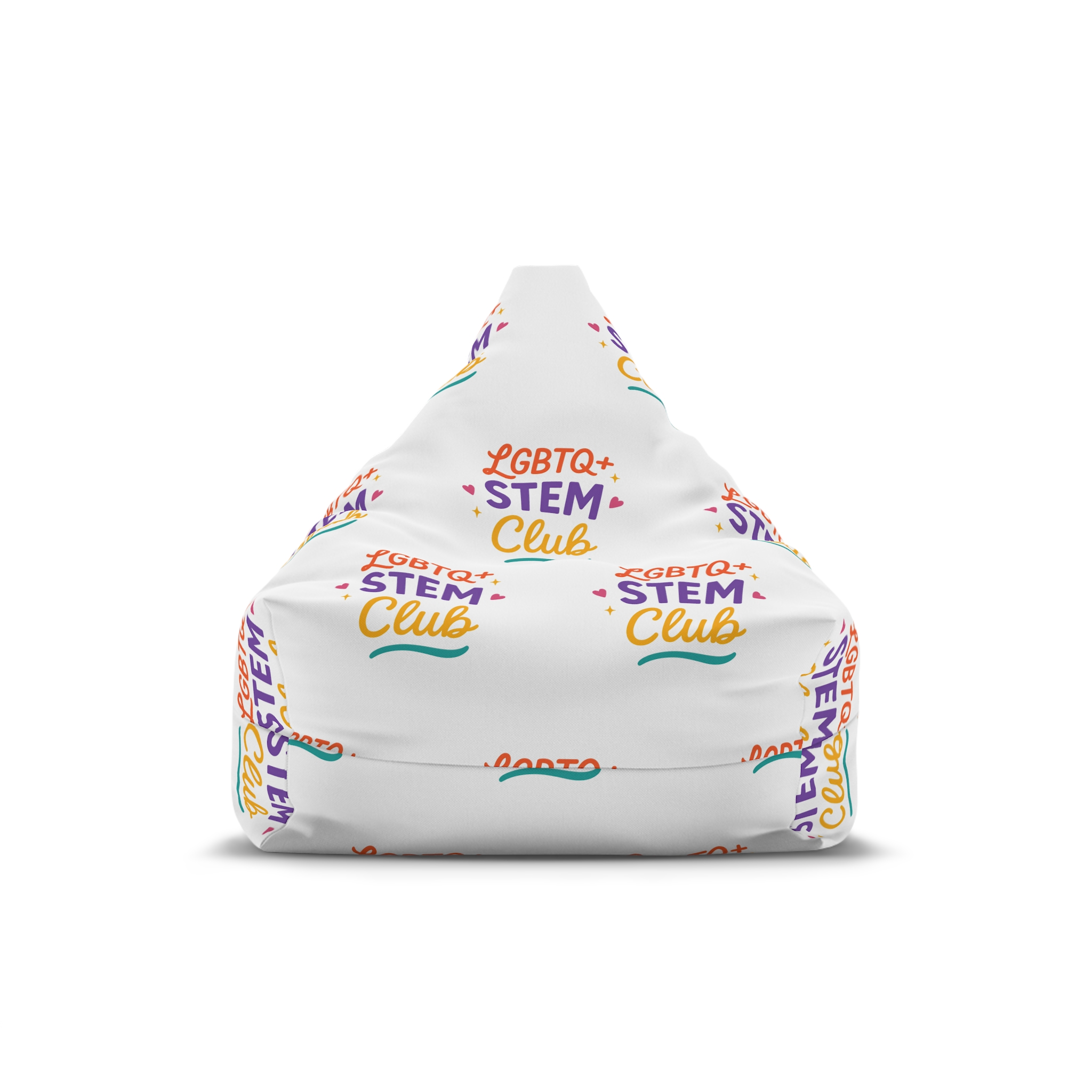 Vibrant Lgbtq Stem Club Logo Vector Illustration Featuring Bright Colors Playful Design Element Bean Bag Chair Cover
