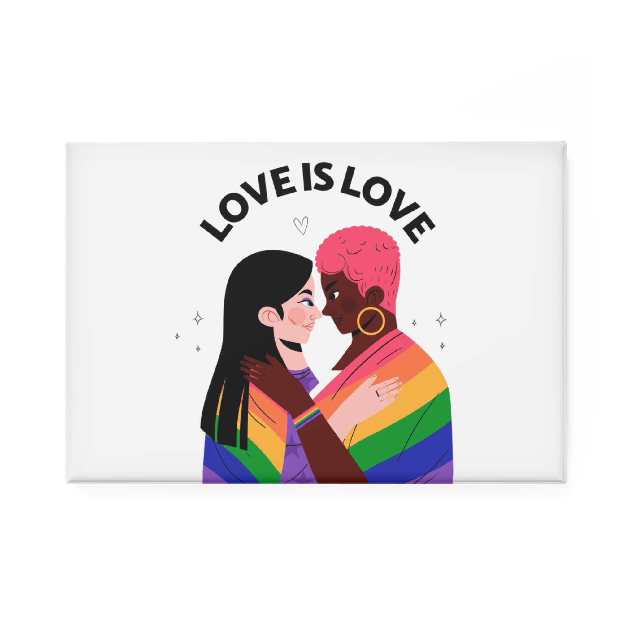 Flat Pride Month Lgbt Illustration Button Magnet Rectangle 1 And 10 Pcs