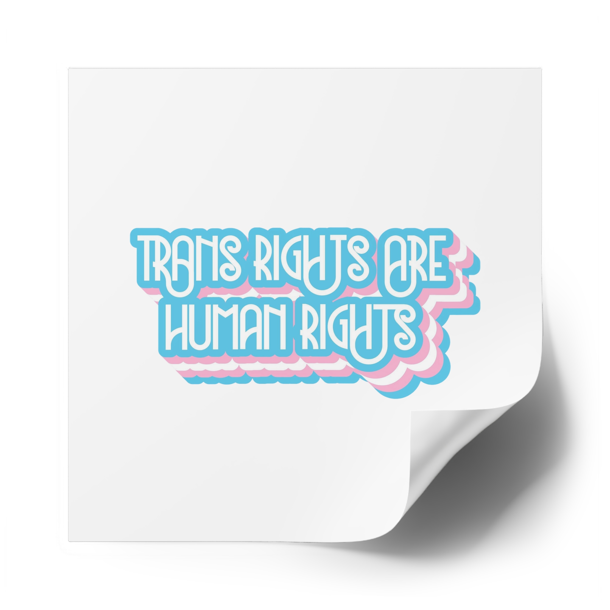 Pride Day Lettering With Human Rights Laminate Stickers Square - Image 58