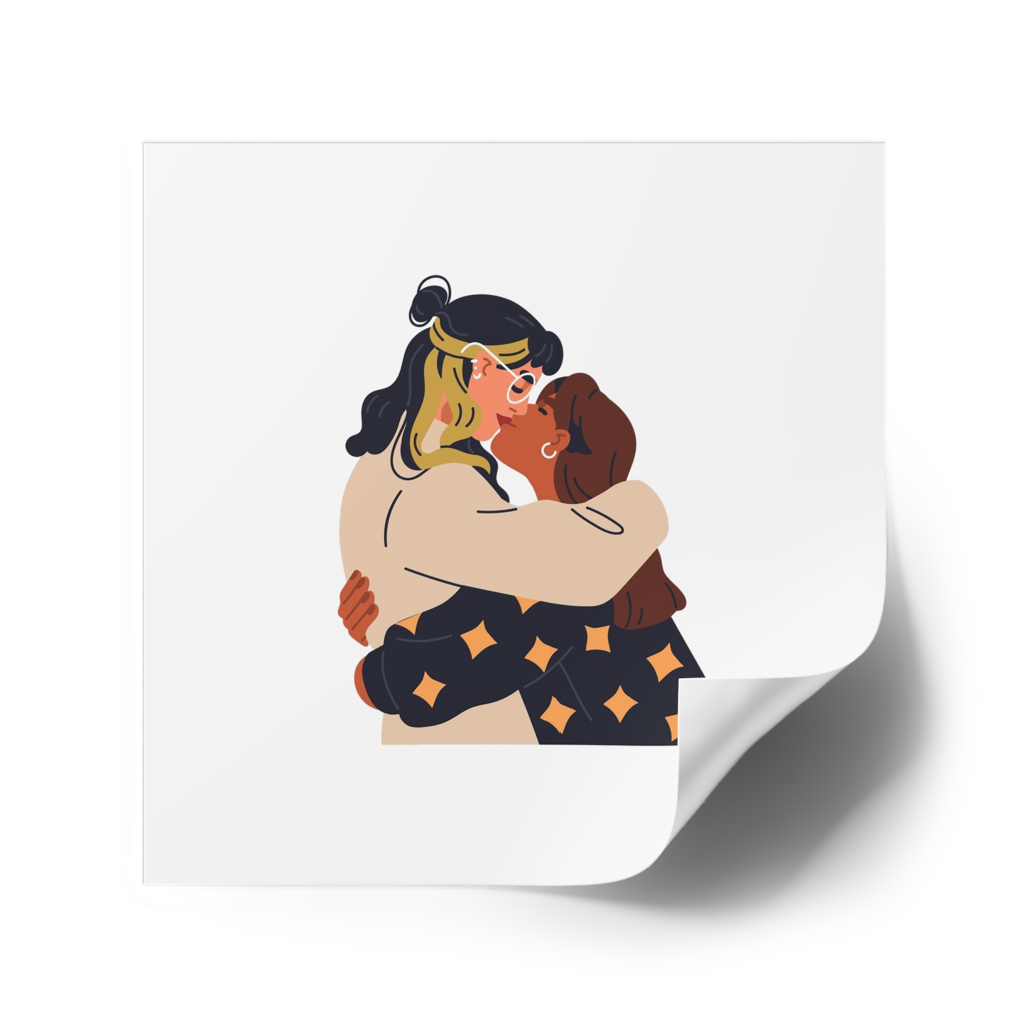 Lesbian Love Couple Kissing Hugging Lgbt Women Embracing Together With Passion Modern Young Homosexual Girlfriends Lgbtq Lovers Valentines Flat Vector Illustration Isolated White Background Laminate... - Image 34