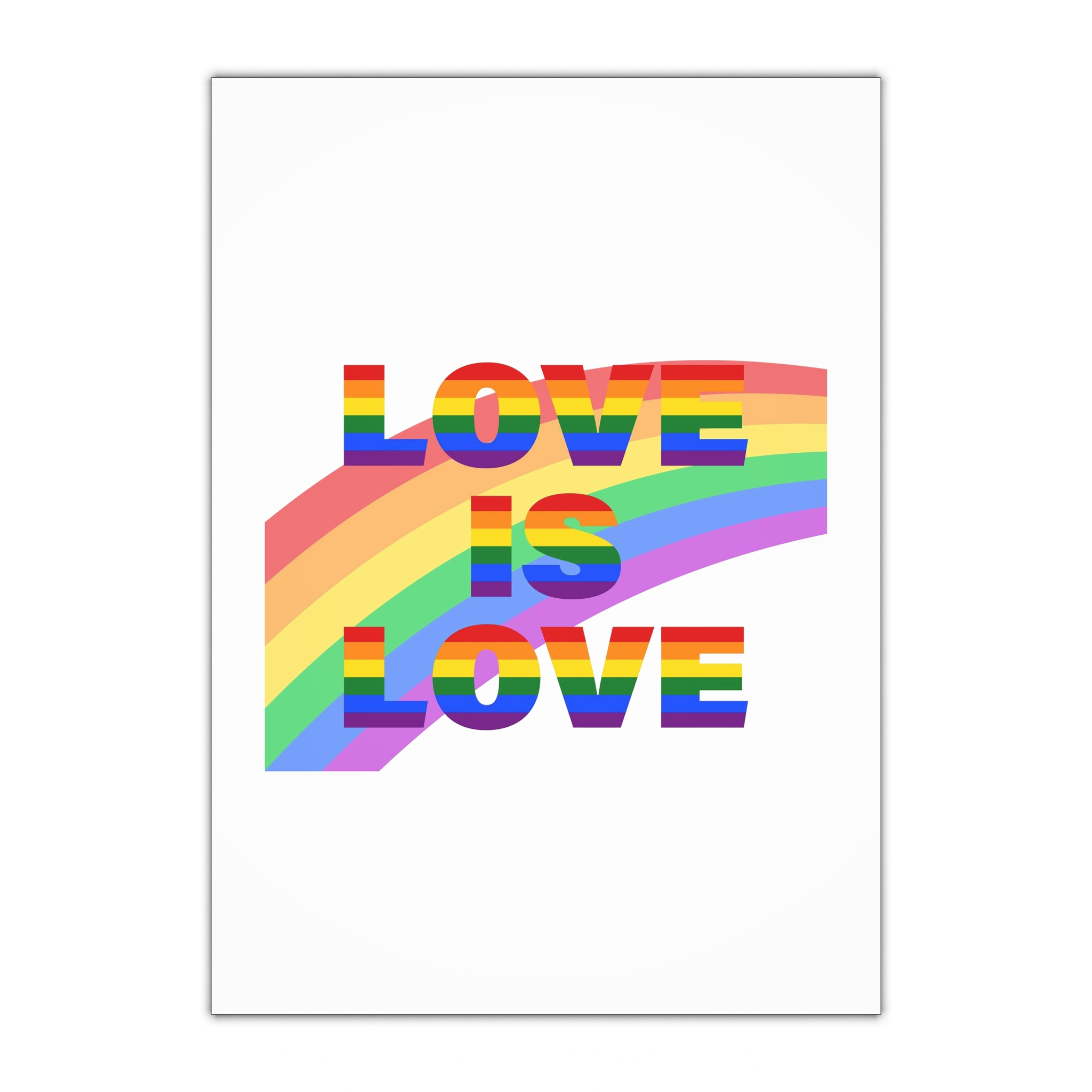 Colorful Rainbow Colors Lgbt Flag Text Love Is Love White Background Poster Banner Gift Wrapping Paper Sheets 1pc