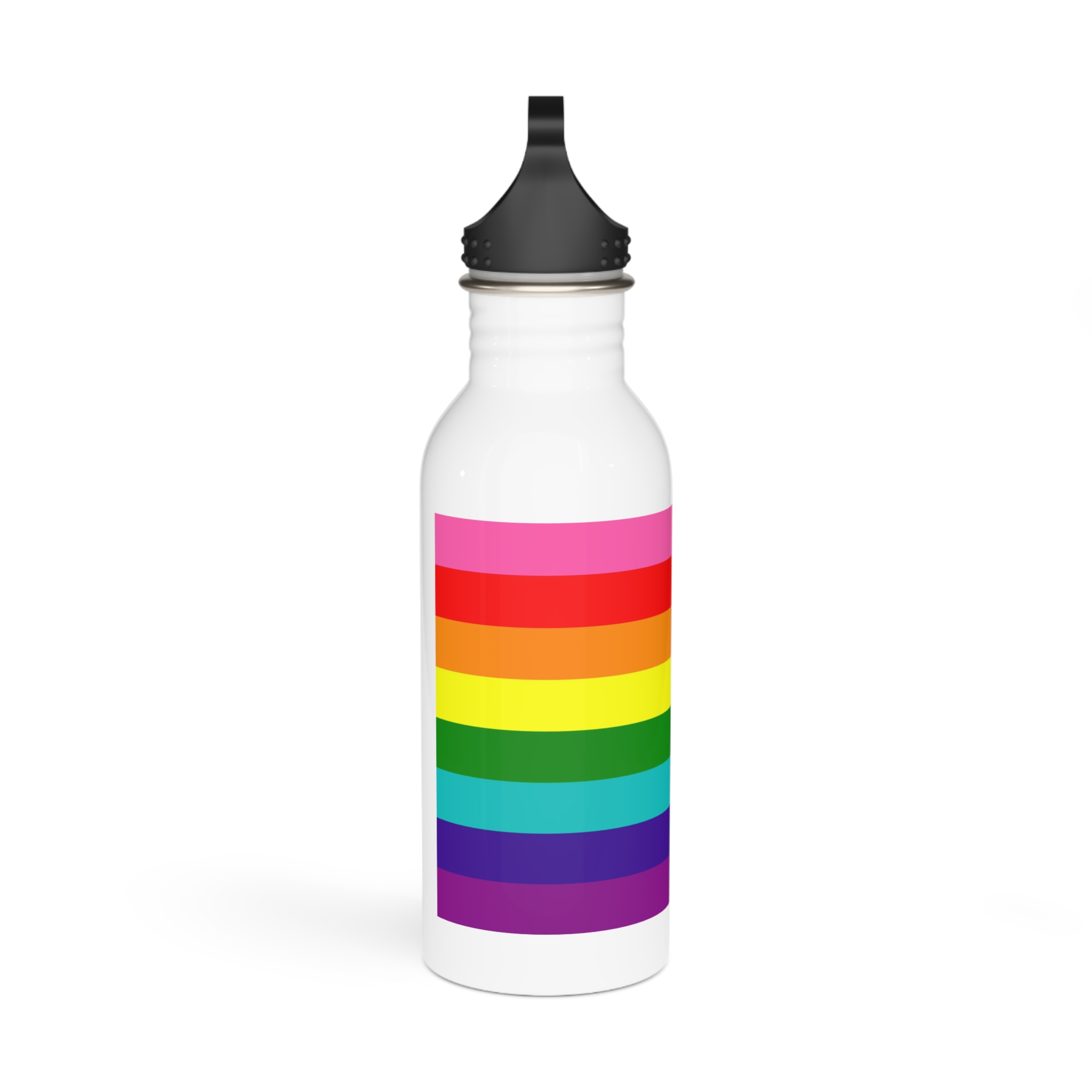 Gay Flag Rainbow Lgbt Pride Flag Global Symbol Equality Diversity Lgbtq Rights Love Acceptance Publi(1) Stainless Steel Water Bottle - Image 2