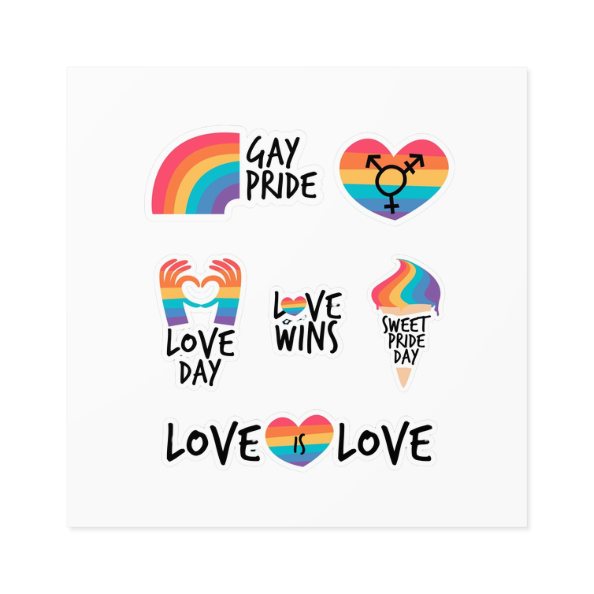 Pride Day Label Pack Theme Laminate Stickers Square - Image 5