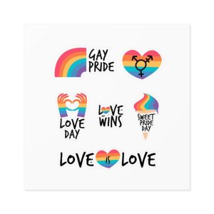 Pride Day Label Pack Theme Laminate Stickers Square