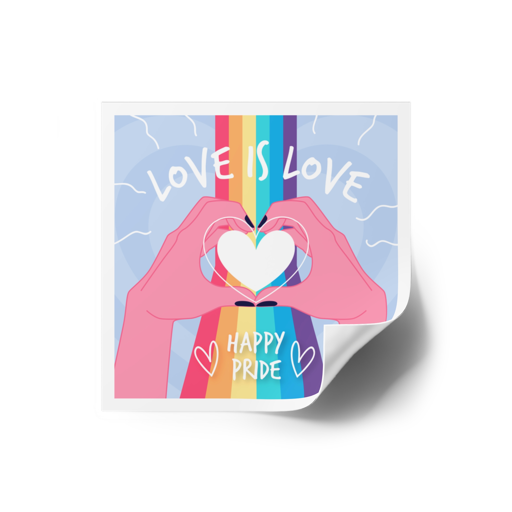 Pride Day Celebration Design Laminate Stickers Square - Image 10