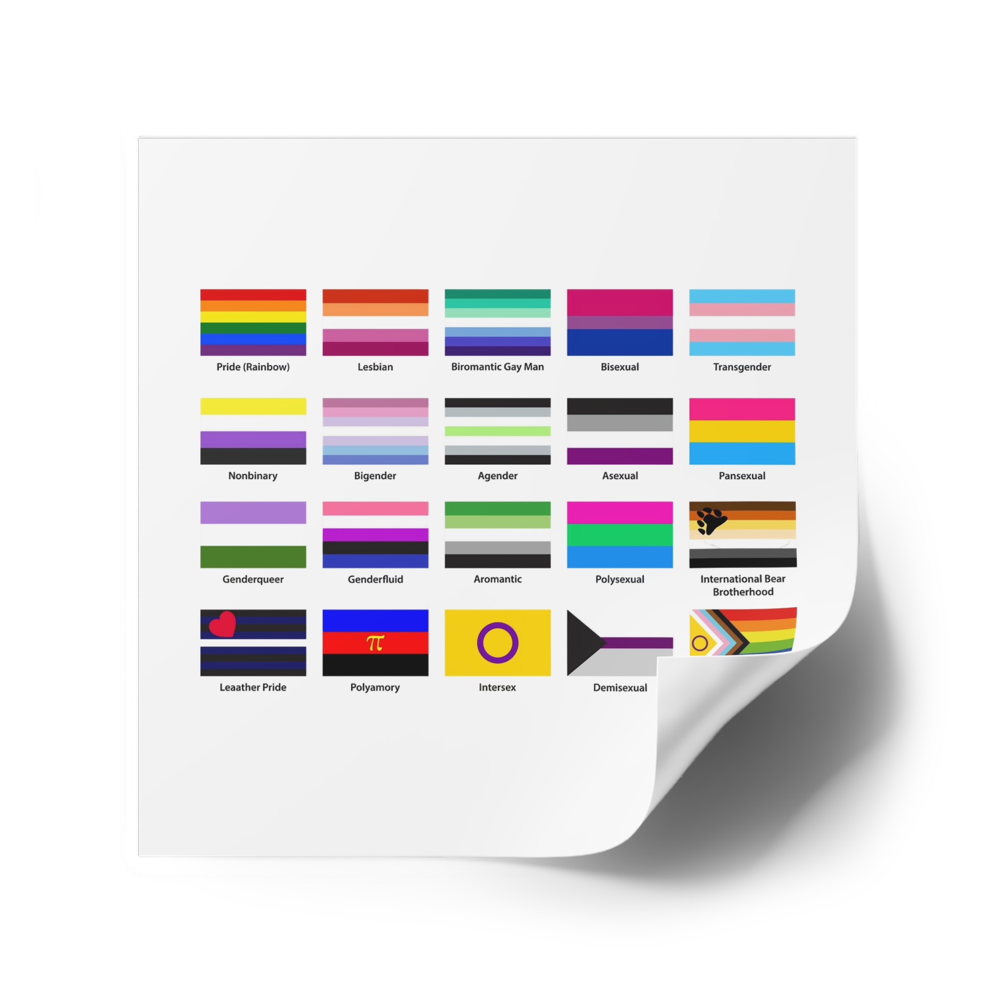 Lgbtq Community Flags Set Lgbt Sexual Identity Pride Flags Collection Rainbow Lesbian Gay Bisexual Laminate Stickers Square - Image 34