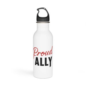 Proud Ally T Shirt Design Isolated White Background Stainless Steel Water Bottle