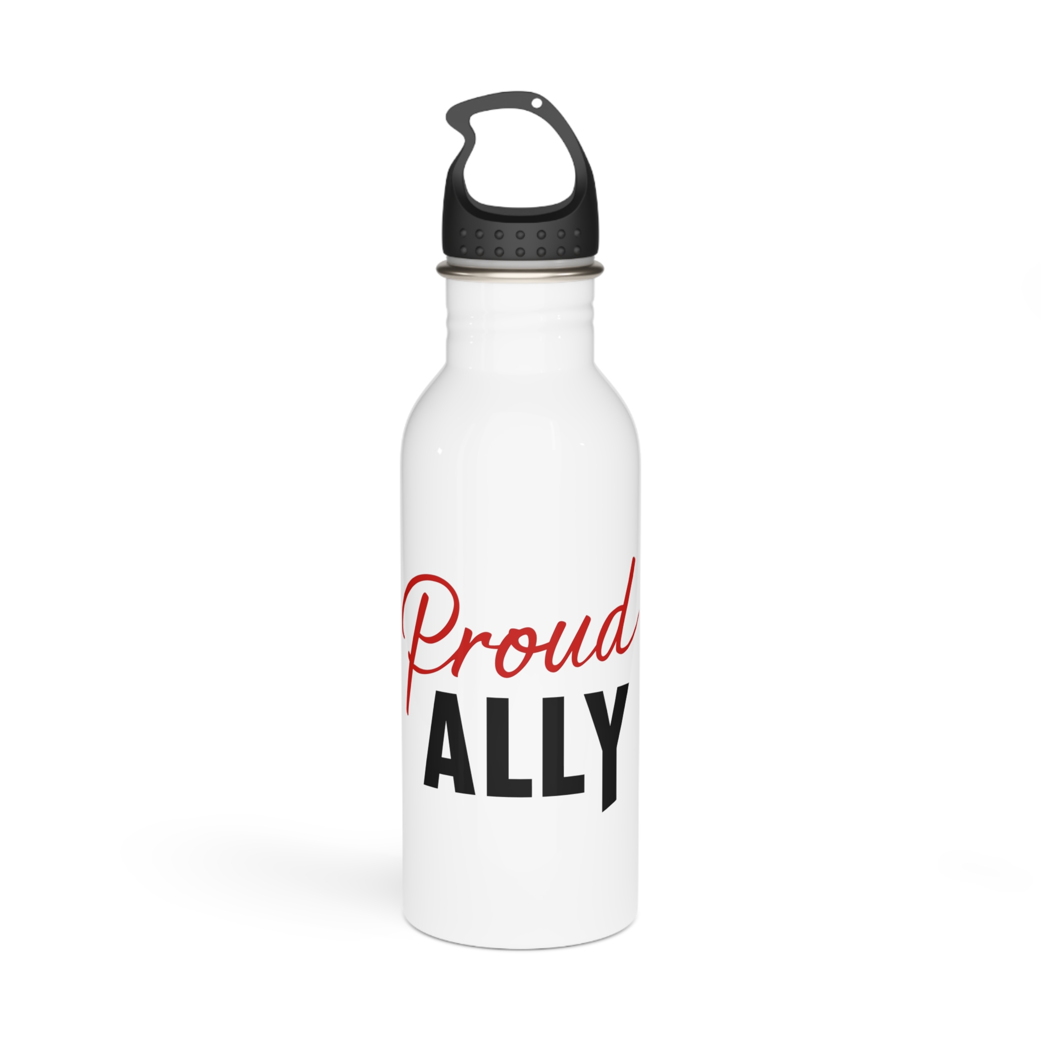 Proud Ally T Shirt Design Isolated White Background Stainless Steel Water Bottle