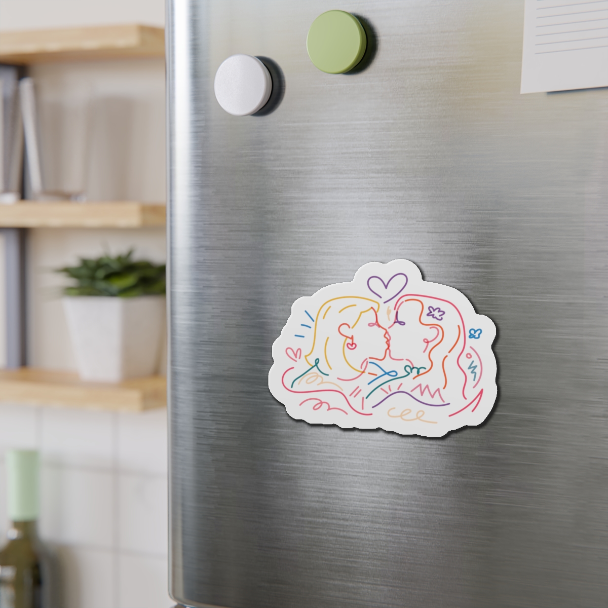 Lesbian Couple Kissing Clipart Gay Marriage Illustration Vector Die Cut Magnets - Image 12