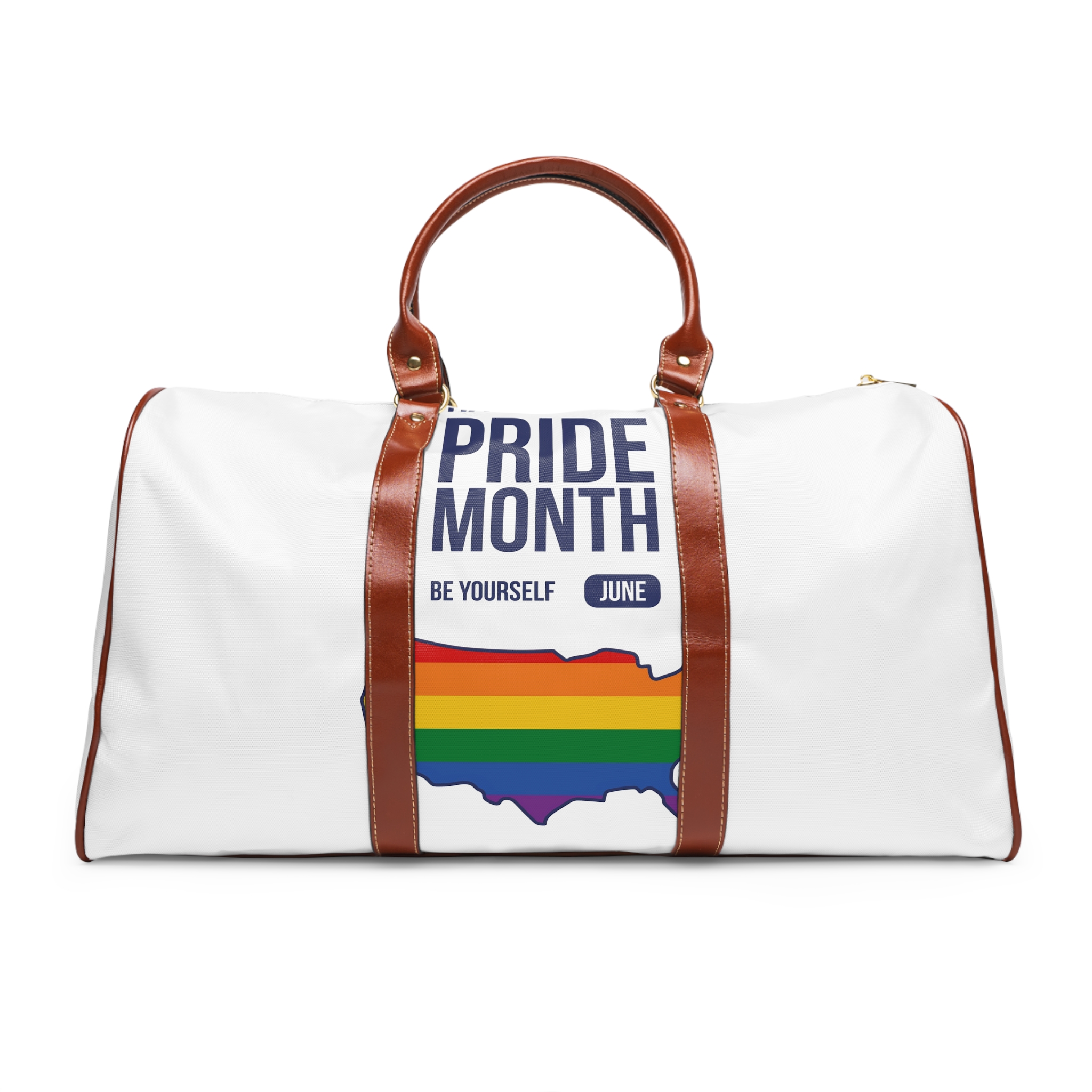 Lgbt Pride Month June 2026 Lesbian Gay Bisexual Transgender Lgbtq Flag Rainbow Love Vector (2) Waterproof Travel Bag