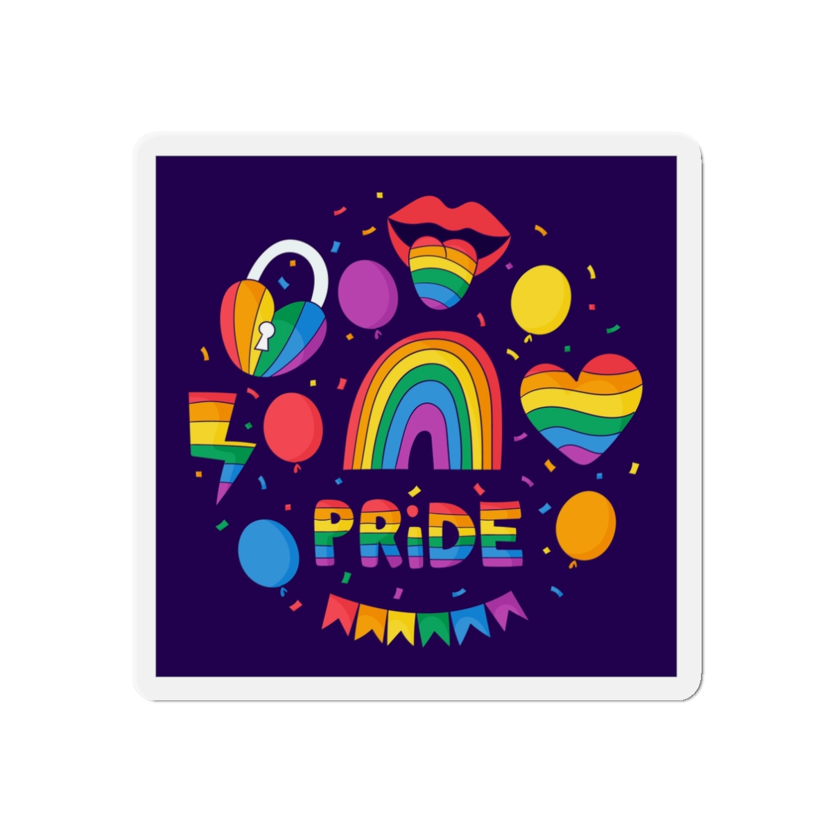 Hand Drawn Elements Collection Pride Month Celebration Die Cut Magnets - Image 4