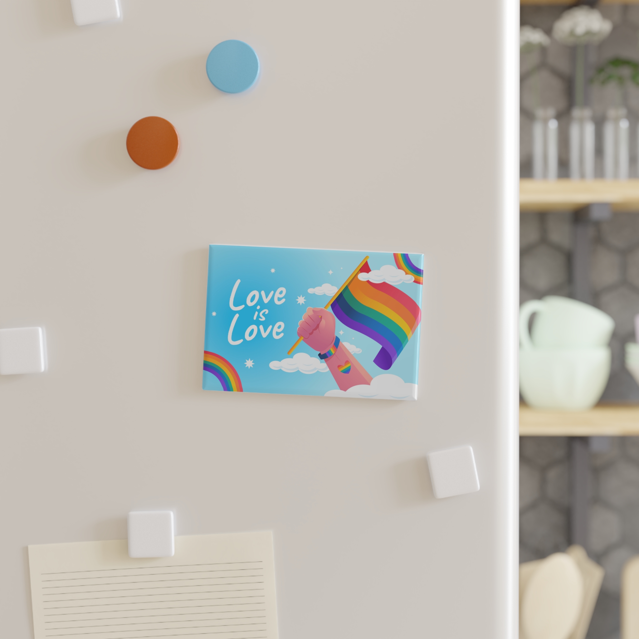 Gradient Background Pride Month Celebration Button Magnet Rectangle 1 And 10 Pcs - Image 7