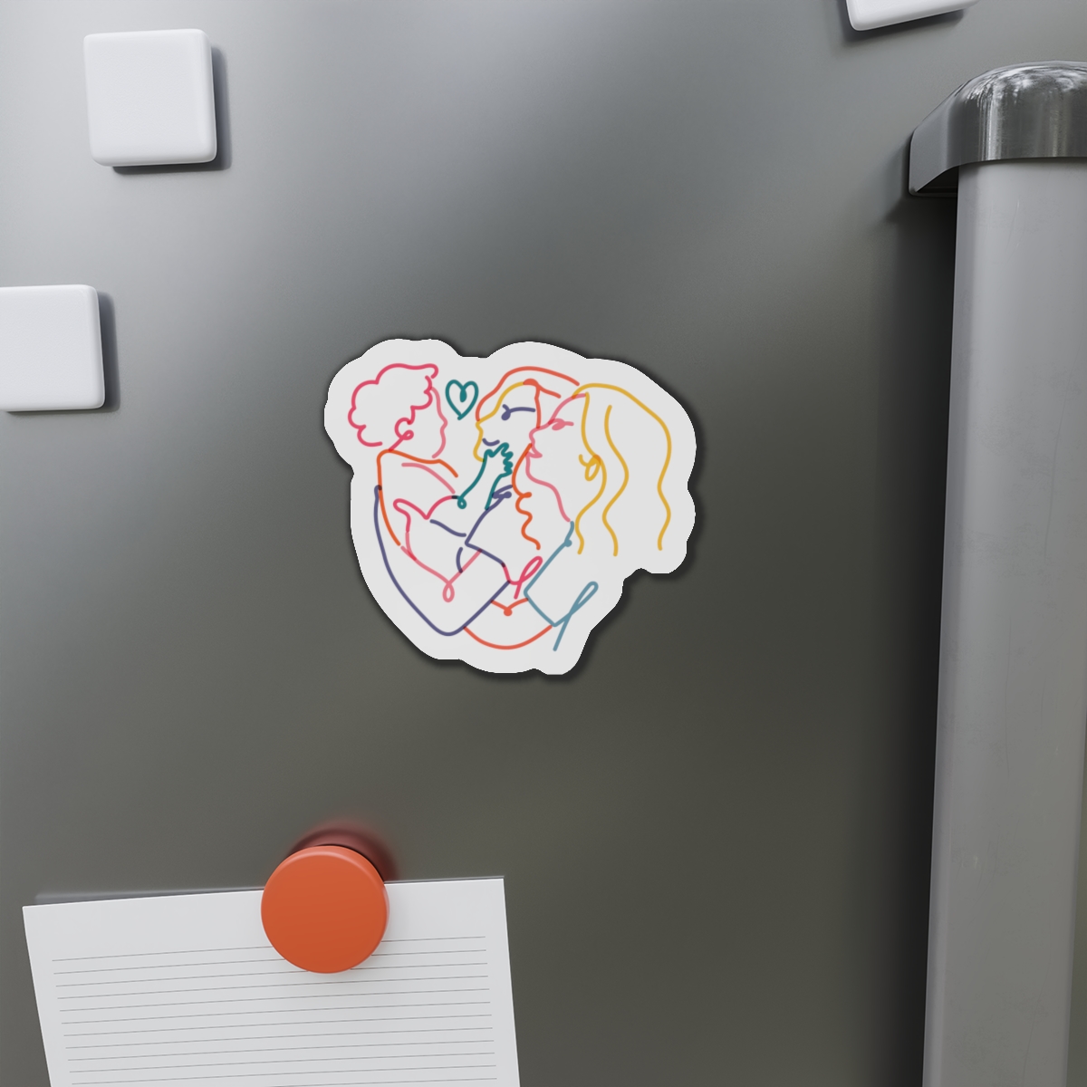 Lesbian Family Clipart Lgbtq Line Portrait Illustration Vector Die Cut Magnets - Image 11