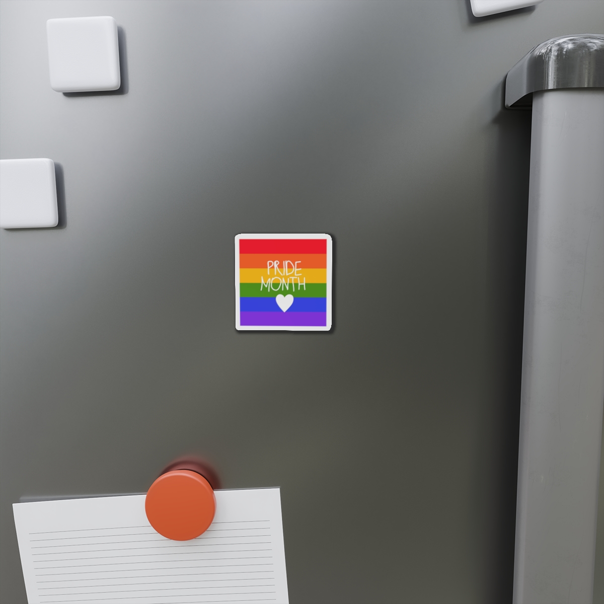 Cute Simple Banner Pride Month Symbols Pride Month With Lgbtq Flag Colours Die Cut Magnets - Image 2