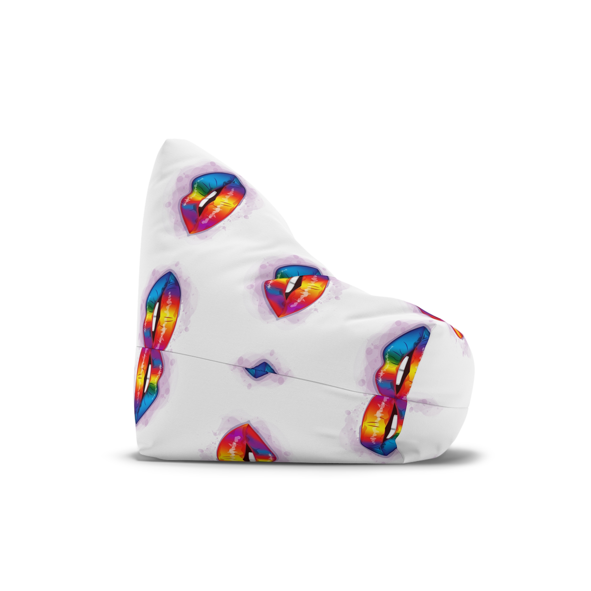 Rainbow Lips Lgbt Beautiful Fashionable Realistic Realistic Watercolor Style Print Vector Bean Bag Chair Cover - Image 3