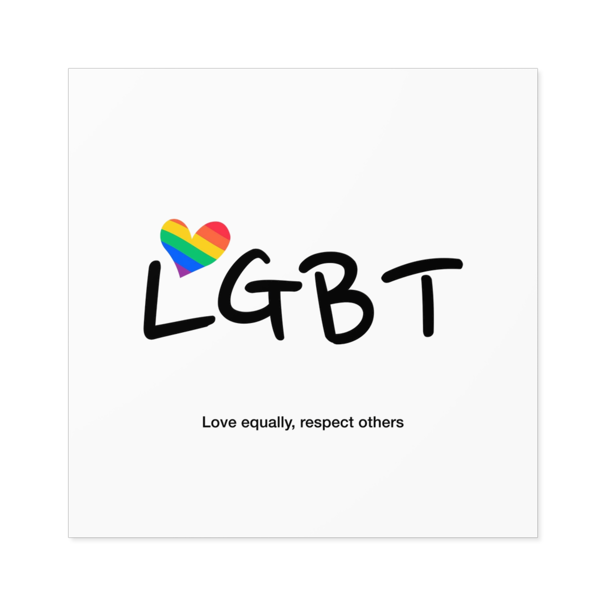 Love Letter Pride Rainbow Lettering Text Writing Pattern Freedom Love Heart Homo Colors Flag Parade(3) Laminate Stickers Square - Image 25