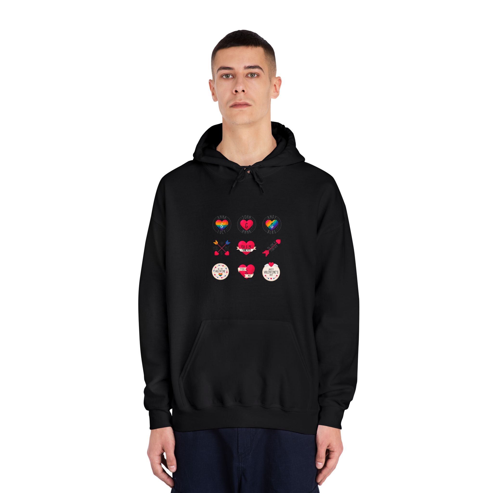 Lgbt Valentine S Day Label Collection Unisex Dryblend Hooded Sweatshirt - Image 11
