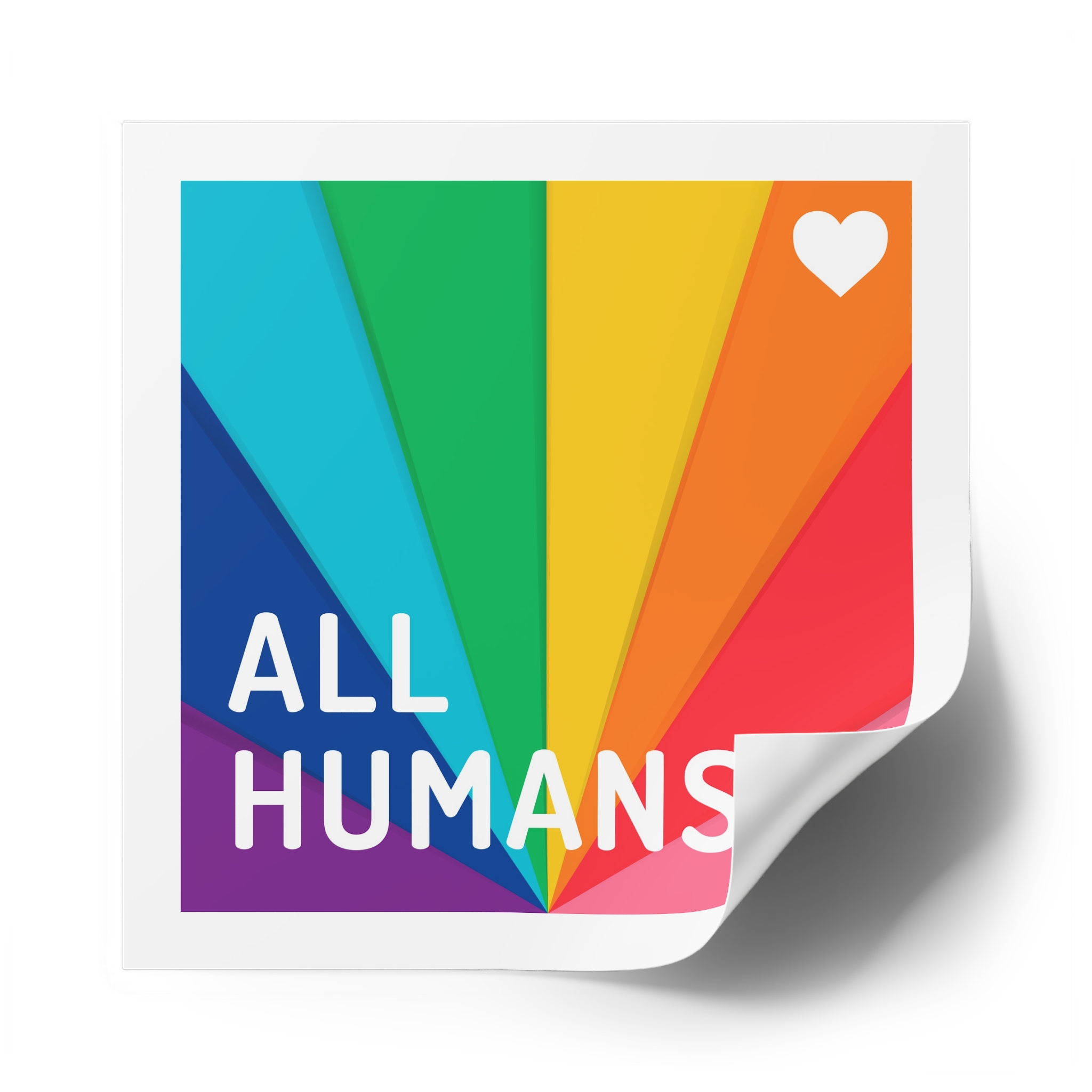 Rainbow Colored Background With All Humans Concept Pride Month Laminate Stickers Square - Image 50