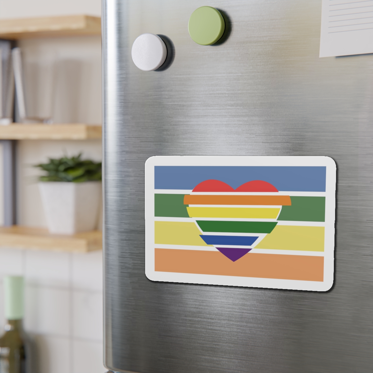 Banner With Rainbow Colors Heart Shape Lgbti Card Pride Flag Vector Illustration Die Cut Magnets - Image 15