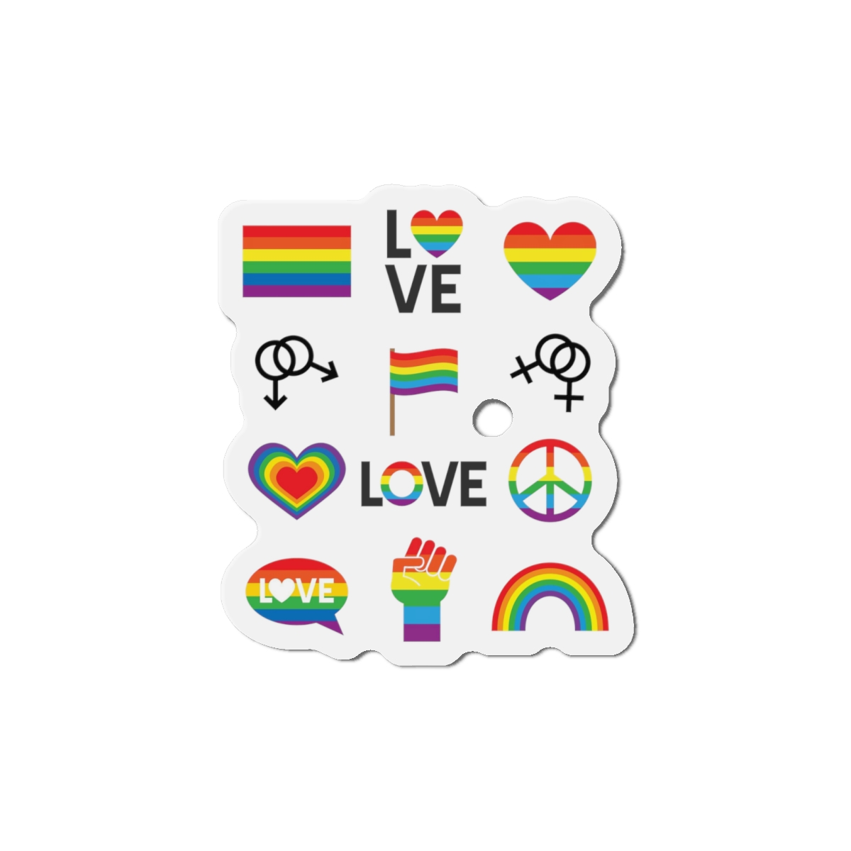 Vector Set Lgbt Homosexual Rainbow Flag Die Cut Magnets - Image 7