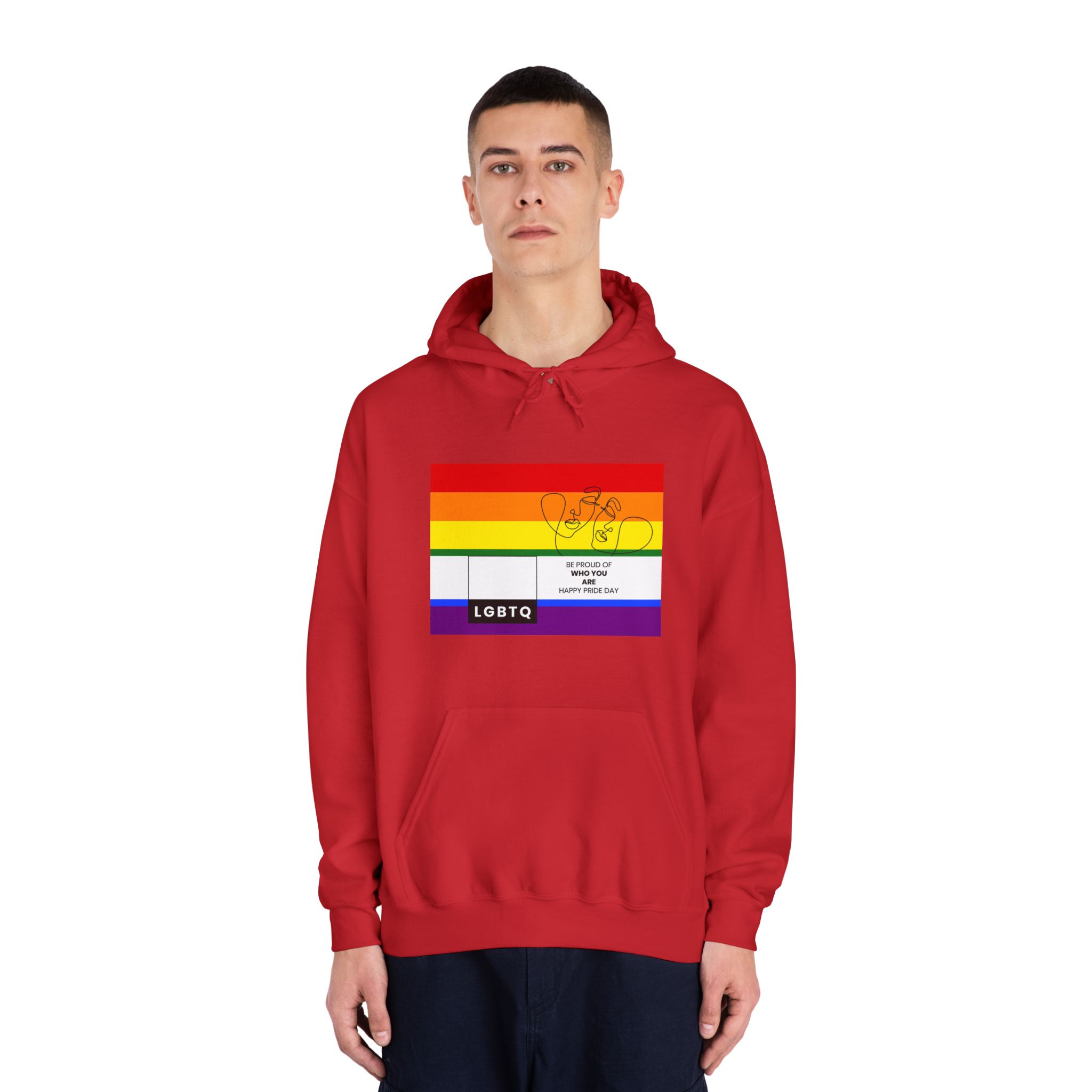 Lgbtq Pride Month Celebration Banner Poster Card Design Vector Illustration Unisex Dryblend Hooded Sweatshirt - Image 35