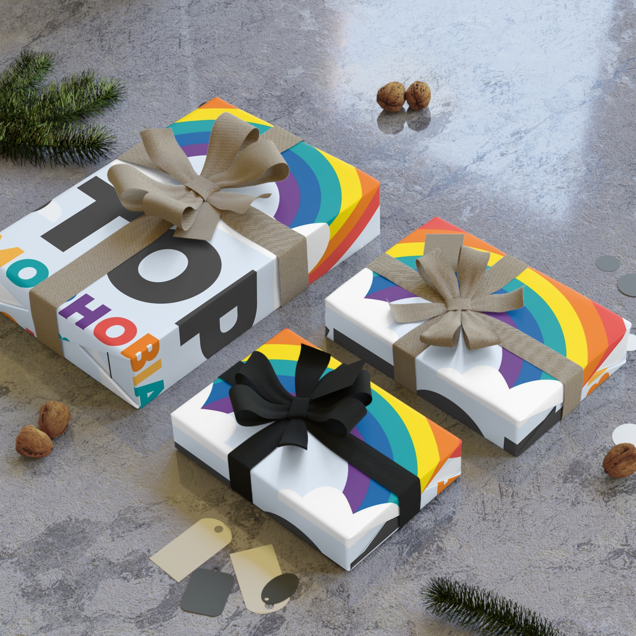 Hand Drawn Stop Homophobia Concept Illustration Gift Wrapping Paper Rolls 1pc - Image 4