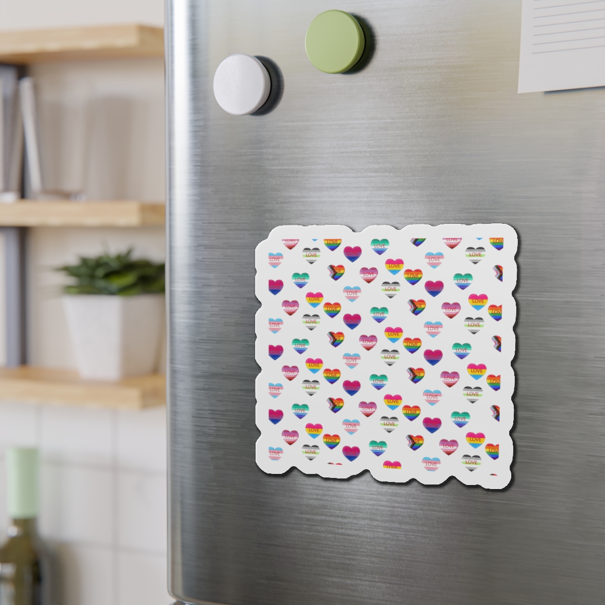 Background With Lgbt Flags Color Hearts Die Cut Magnets - Image 12
