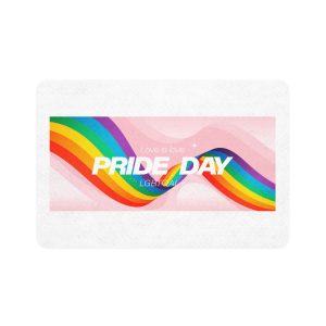 Happy Pride Month Background Vector Lgbtq Community Symbol With Rainbow Pride Flag Heart Design Cele Pet Food Mat 12x18