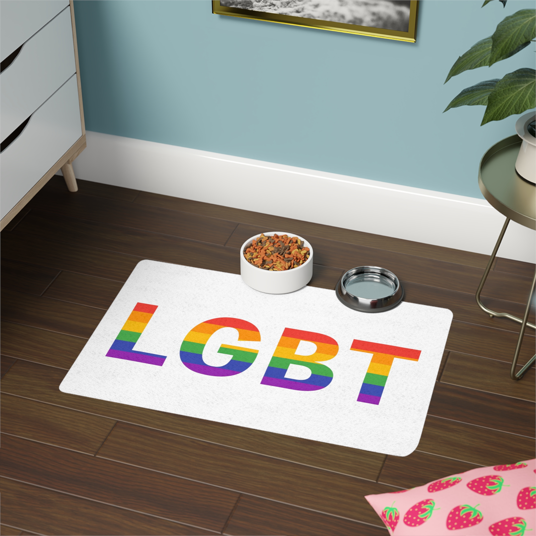 Lgbt Rainbow Colors Lgbt Logo Pet Food Mat 12x18 - Image 4