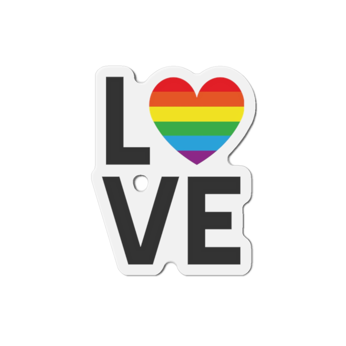 Vector Lgbt Rainbow Flag Love Lettering Isolated White Background Die Cut Magnets