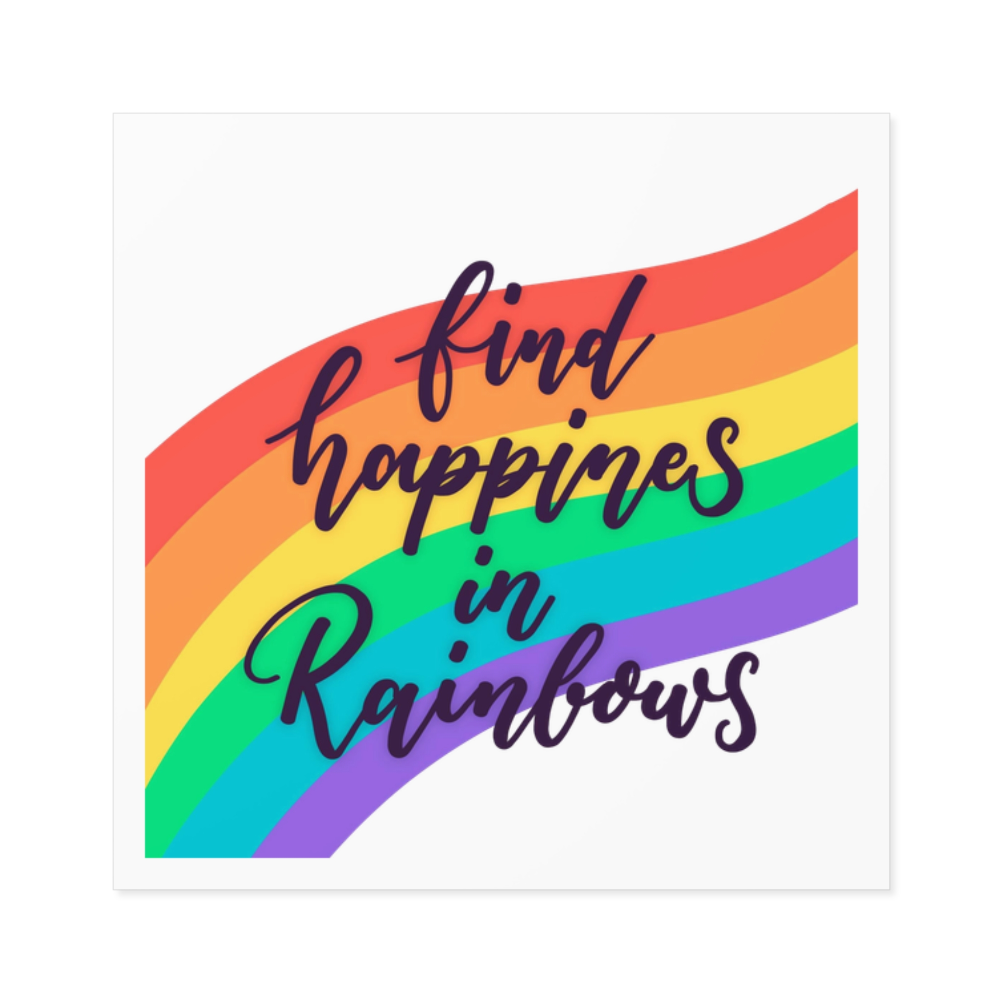 Pride Day Lettering With Rainbow Colors Laminate Stickers Square