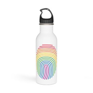 Finger Print Rainbow Pride Love Illustration Stainless Steel Water Bottle