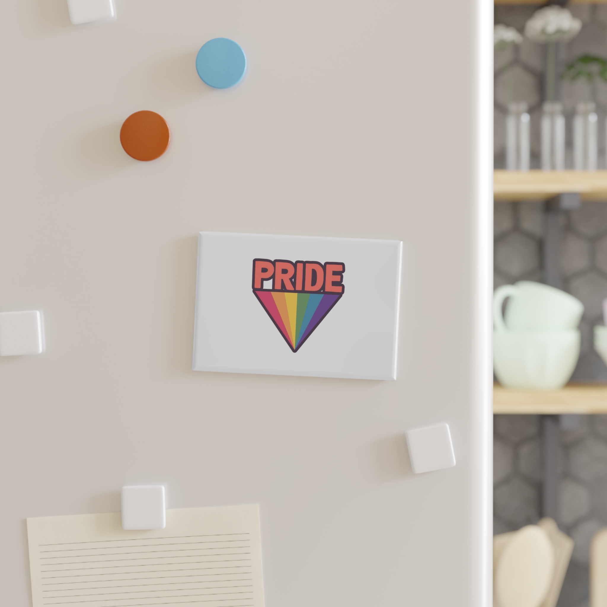 Pride Text With Rainbow Flag Badge Lgbt Symbol Gay Lesbian Bisexual Trans Queer Love Symbol Button Magnet Rectangle 1 And 10 Pcs - Image 7
